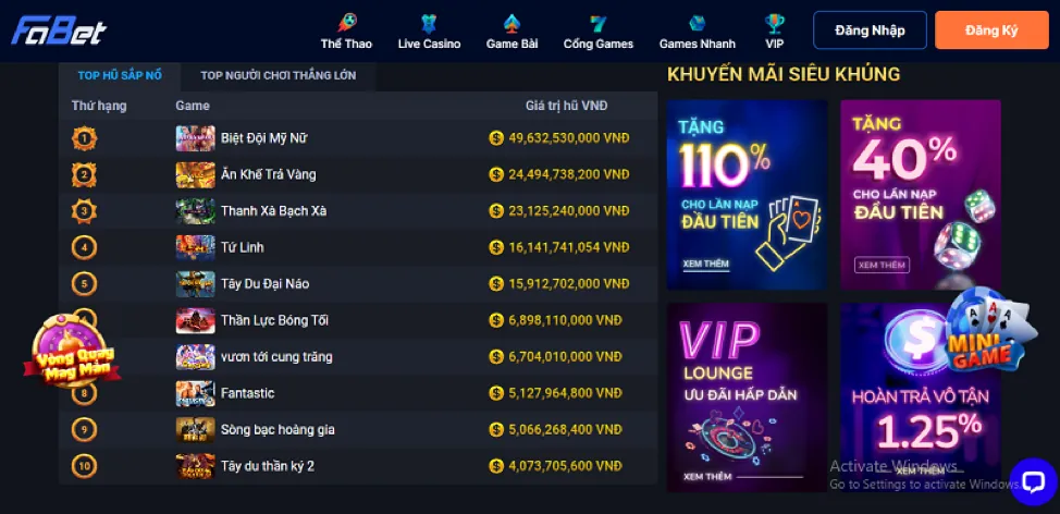 Giao diện ứng dụng 44win55 trên điện thoại di động